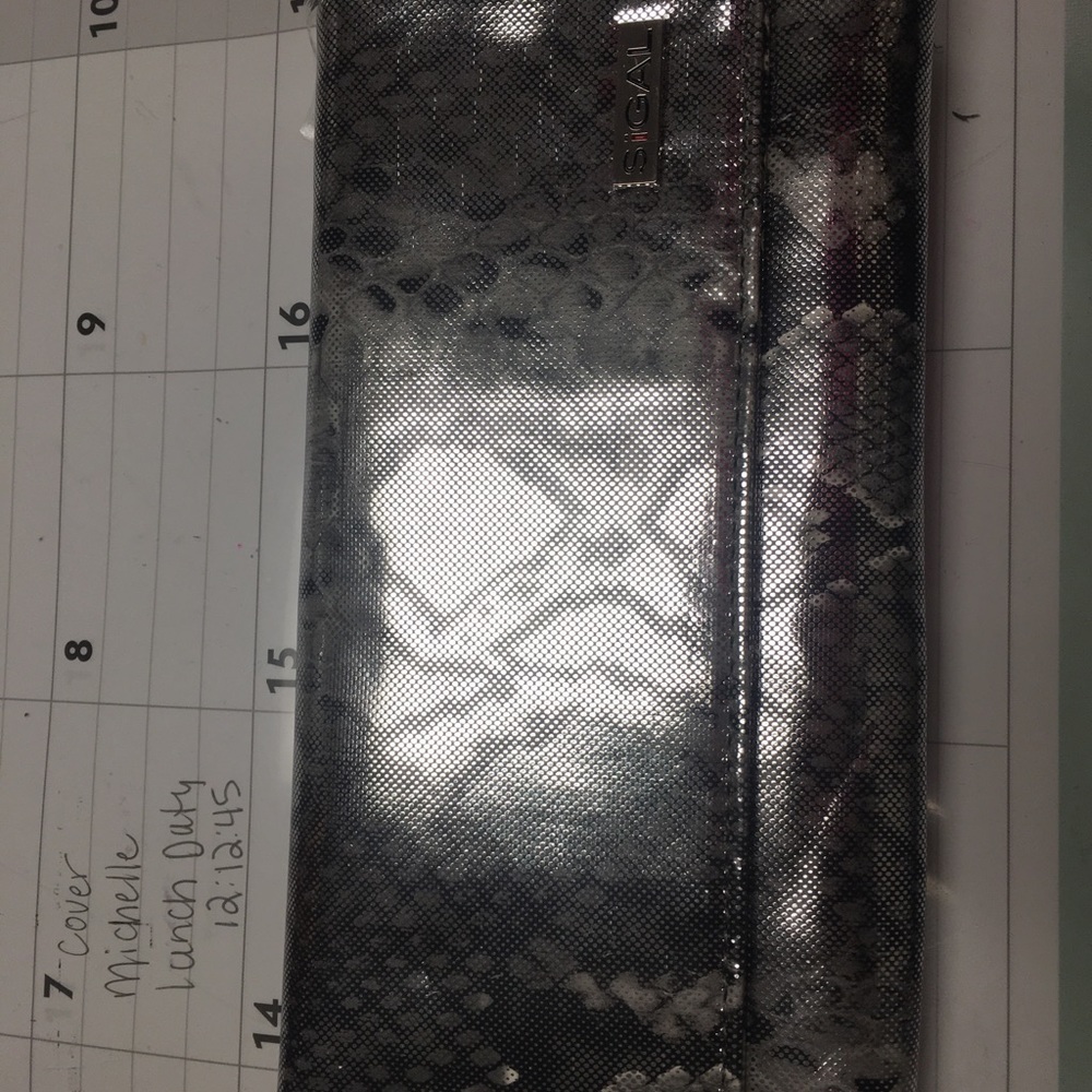 Pewter snake print wallet